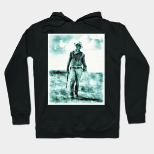 John Wayne Watercolor Painting Hoodie